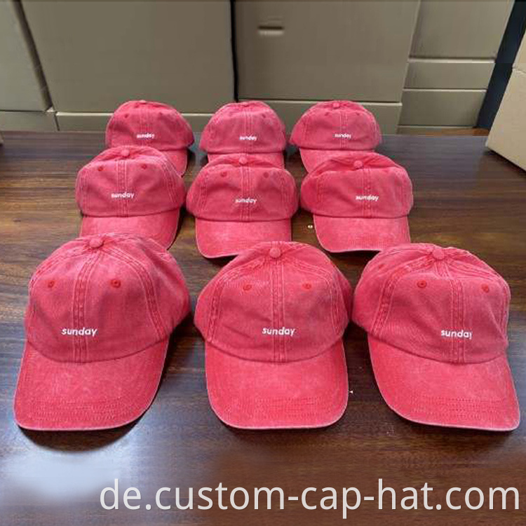  Red Washed Denim Dad Hat